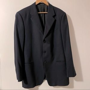 - ARMANI COLLEZIONI men’s navy blue wool blazer jacket
